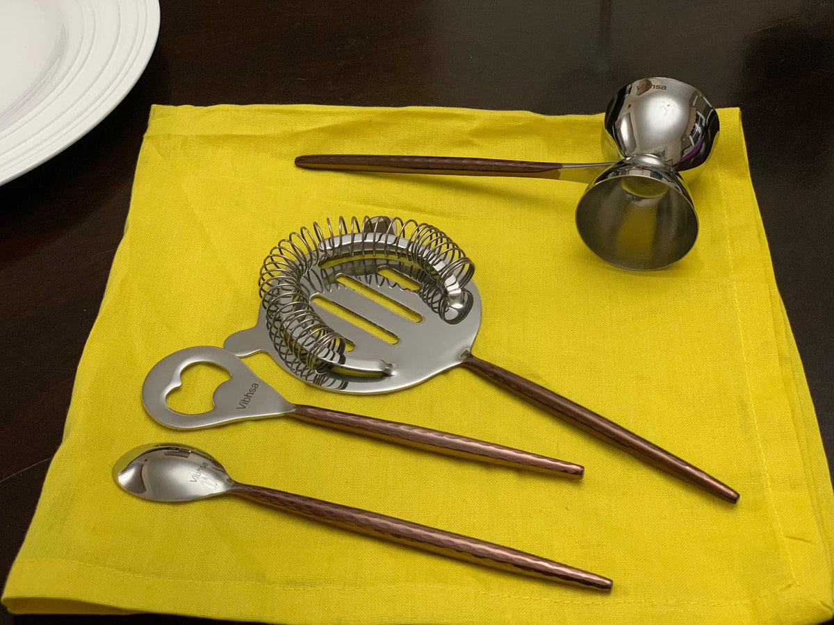 Hammered Copper Bar Tools Gift Set (4-Piece)