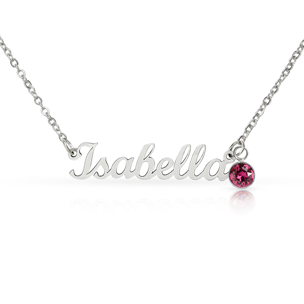Birthstone Name Necklace — Personalized Birthday Gift