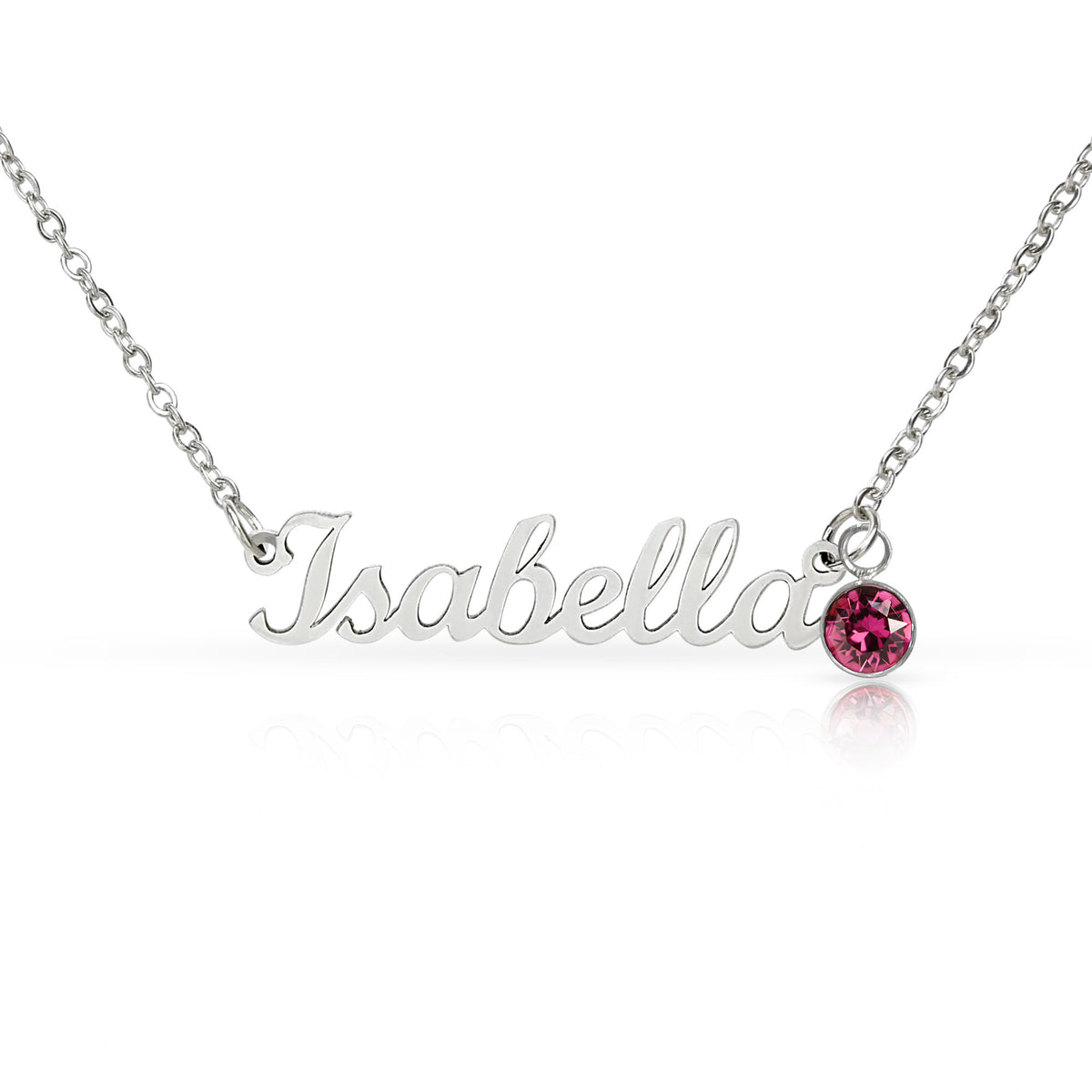 Birthstone Name Necklace — Personalized Birthday Gift