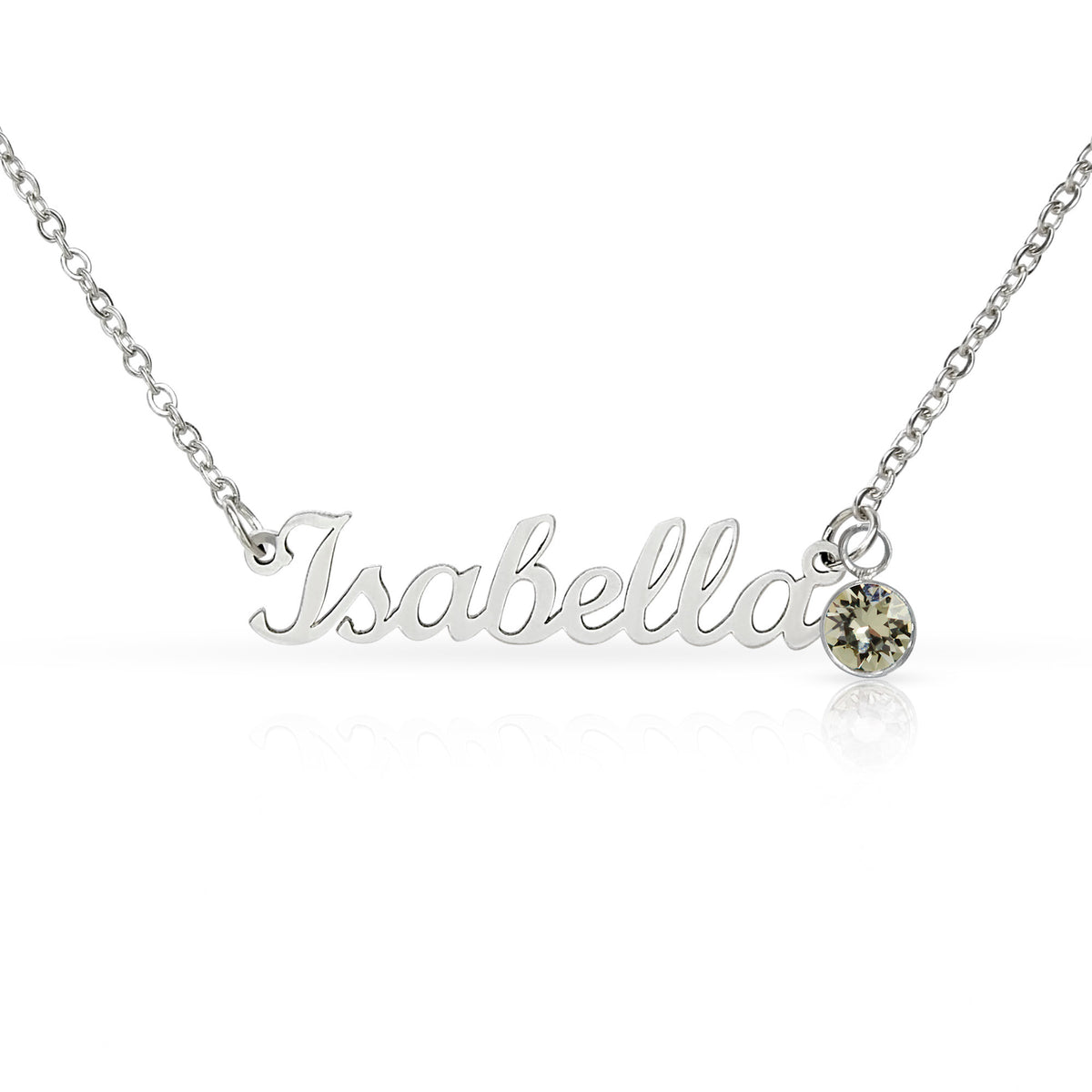 Birthstone Name Necklace — Personalized Birthday Gift