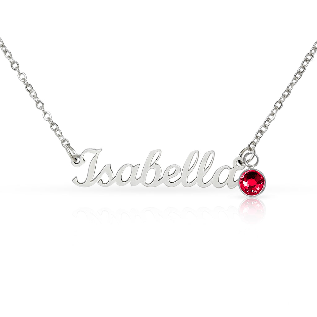 Birthstone Name Necklace — Personalized Birthday Gift