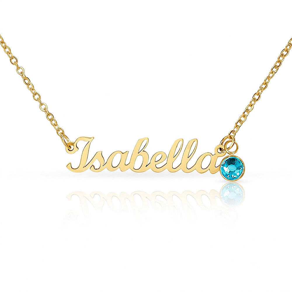 Birthstone Name Necklace — Personalized Birthday Gift