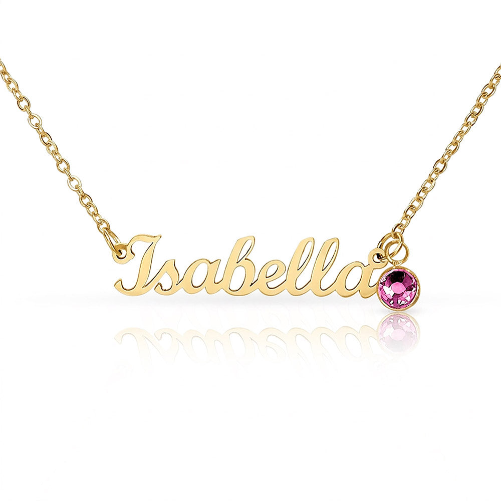 Birthstone Name Necklace — Personalized Birthday Gift