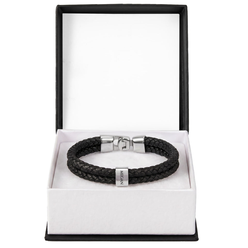 Men's Name Bead Bracelet — Personalized Gift for Dad