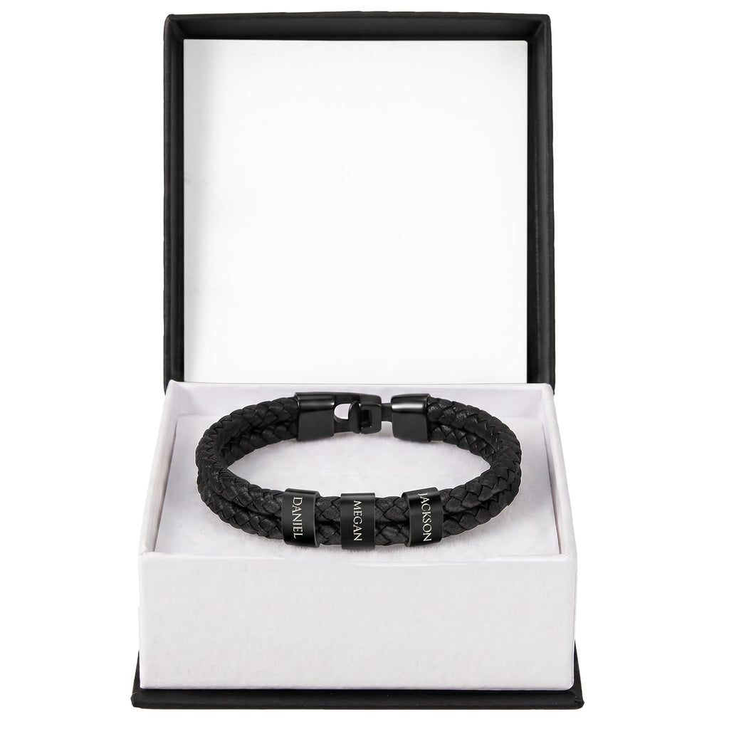 Men's Name Bead Bracelet — Personalized Gift for Dad