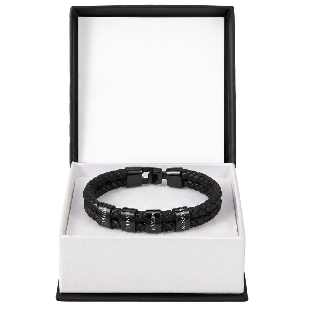 Men's Name Bead Bracelet — Personalized Gift for Dad