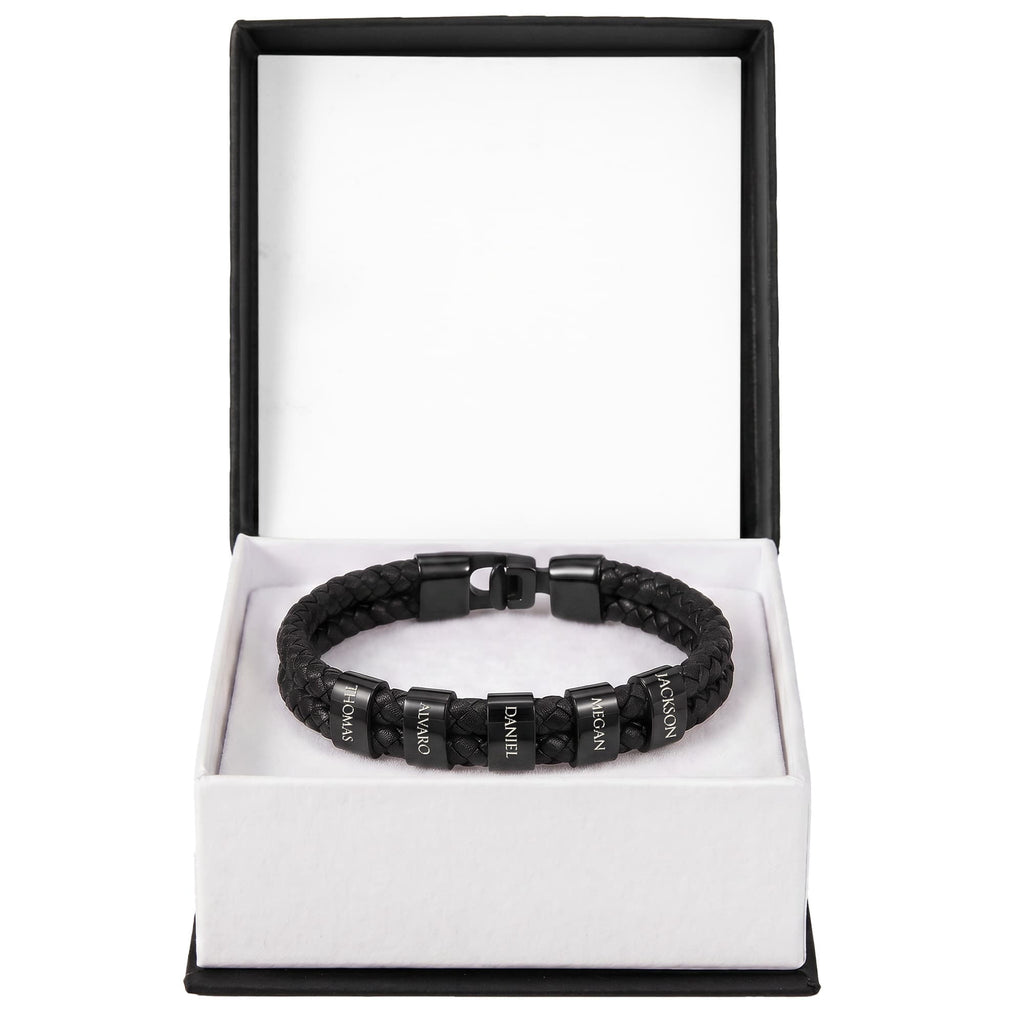 Men's Name Bead Bracelet — Personalized Gift for Dad