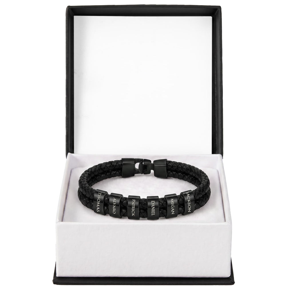 Men's Name Bead Bracelet — Personalized Gift for Dad