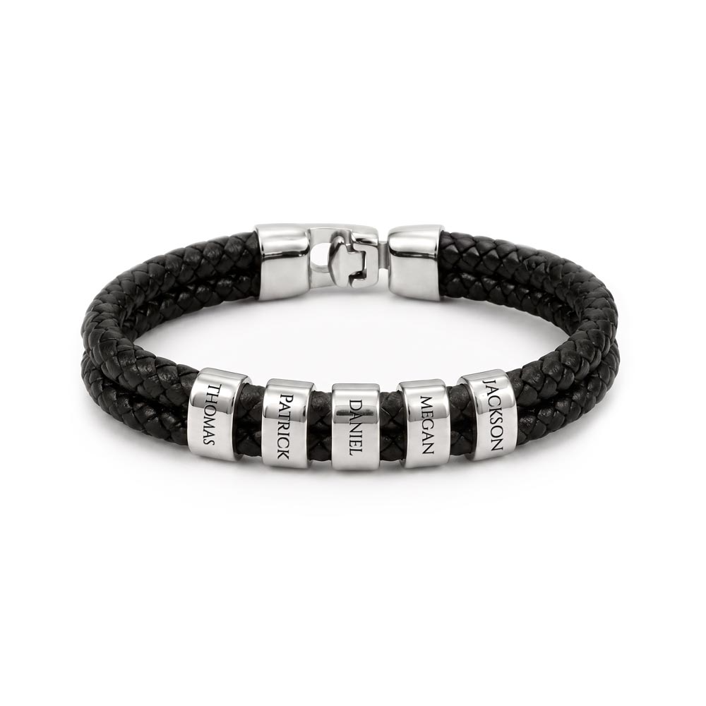 Men's Name Bead Bracelet — Personalized Gift for Dad