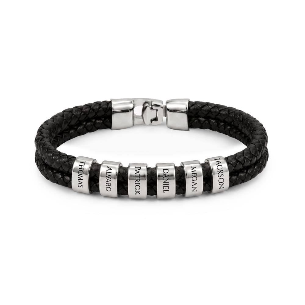 Men's Name Bead Bracelet — Personalized Gift for Dad