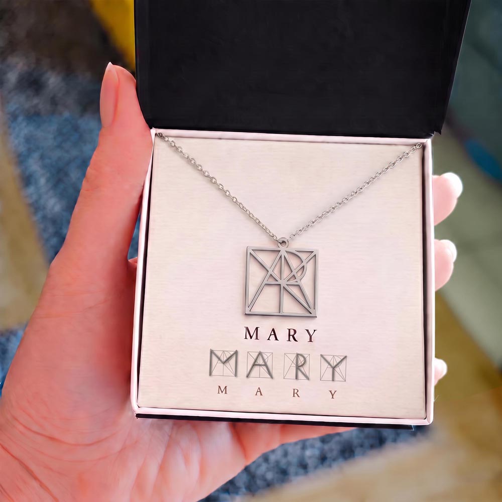 Collar monograma con nombre — Regalo con tarjeta personalizada