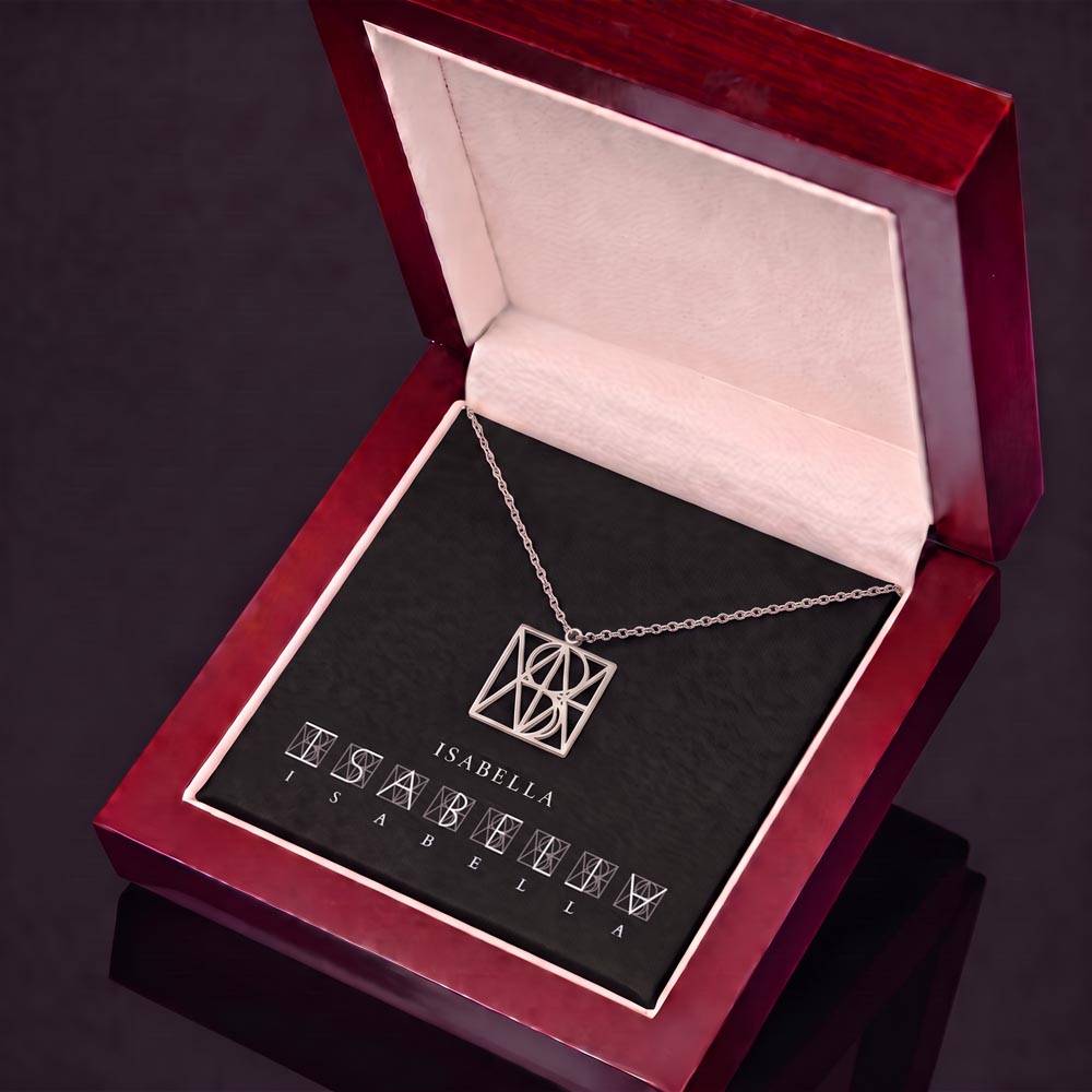 Collar monograma con nombre — Regalo con tarjeta personalizada