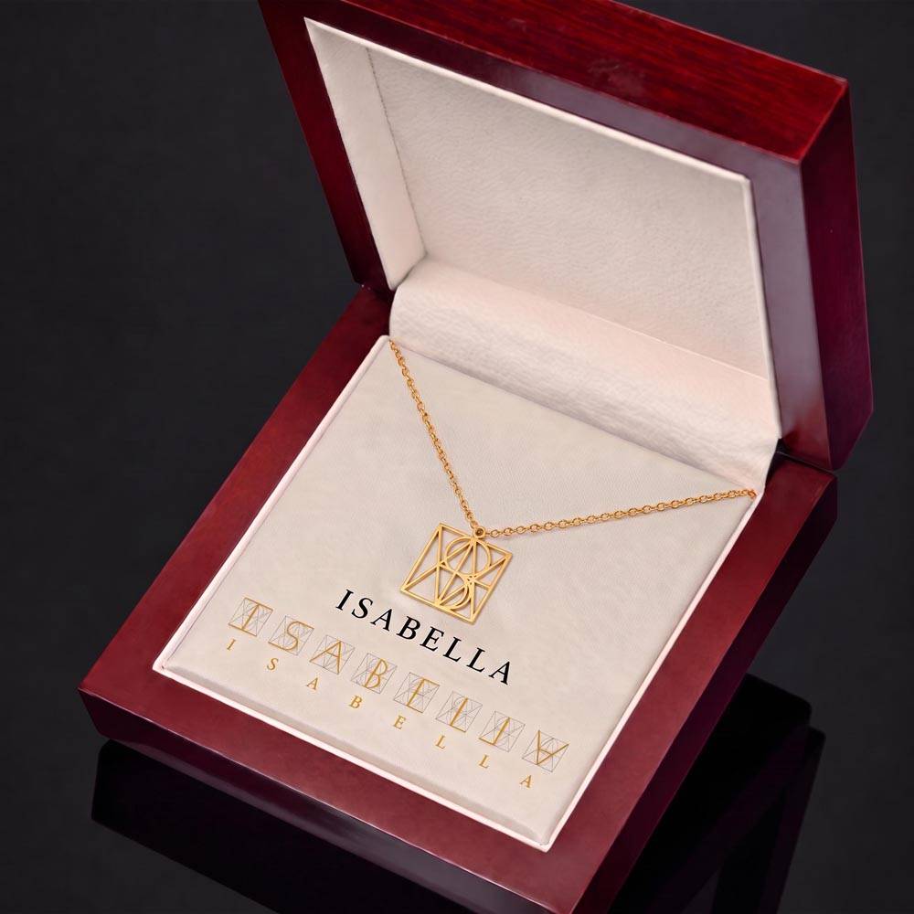 Collar monograma con nombre — Regalo con tarjeta personalizada