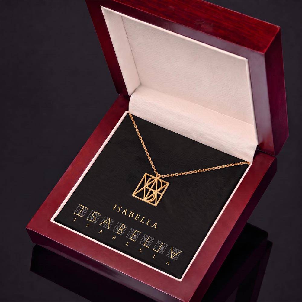 Collar monograma con nombre — Regalo con tarjeta personalizada