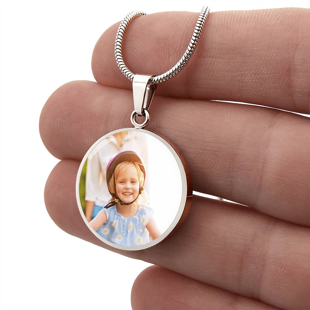 In Loving Memory Photo Necklace — Personalized Circle Pendant