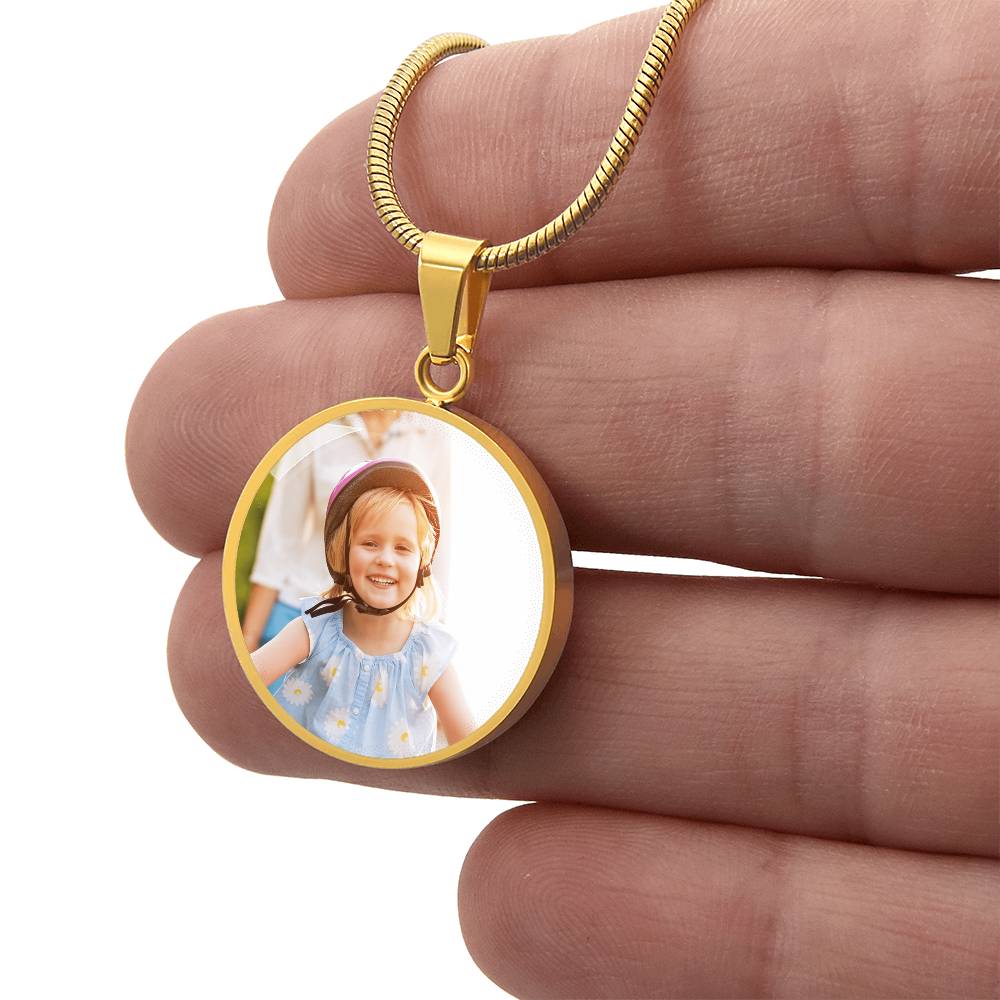 In Loving Memory Photo Necklace — Personalized Circle Pendant