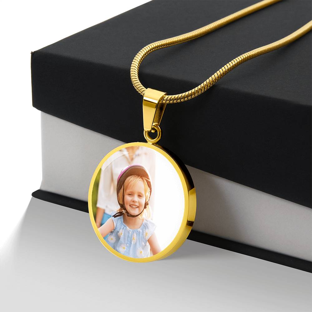 Collar con foto En memoria — Dije circular personalizado
