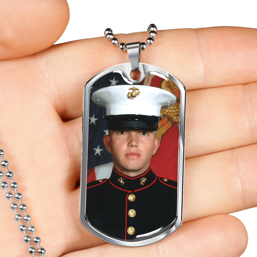 Photo Dog Tag Necklace — Personalized Gift for Him