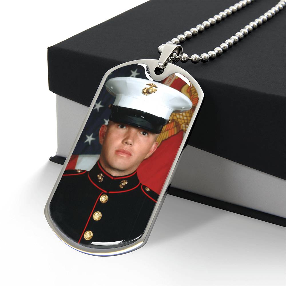 Photo Dog Tag Necklace — Personalized Gift for Him