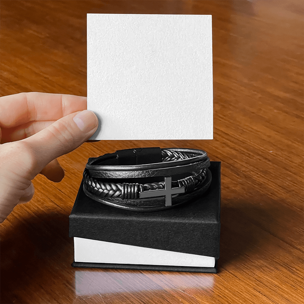 Men's Cross Bracelet — Faith Gift for Him