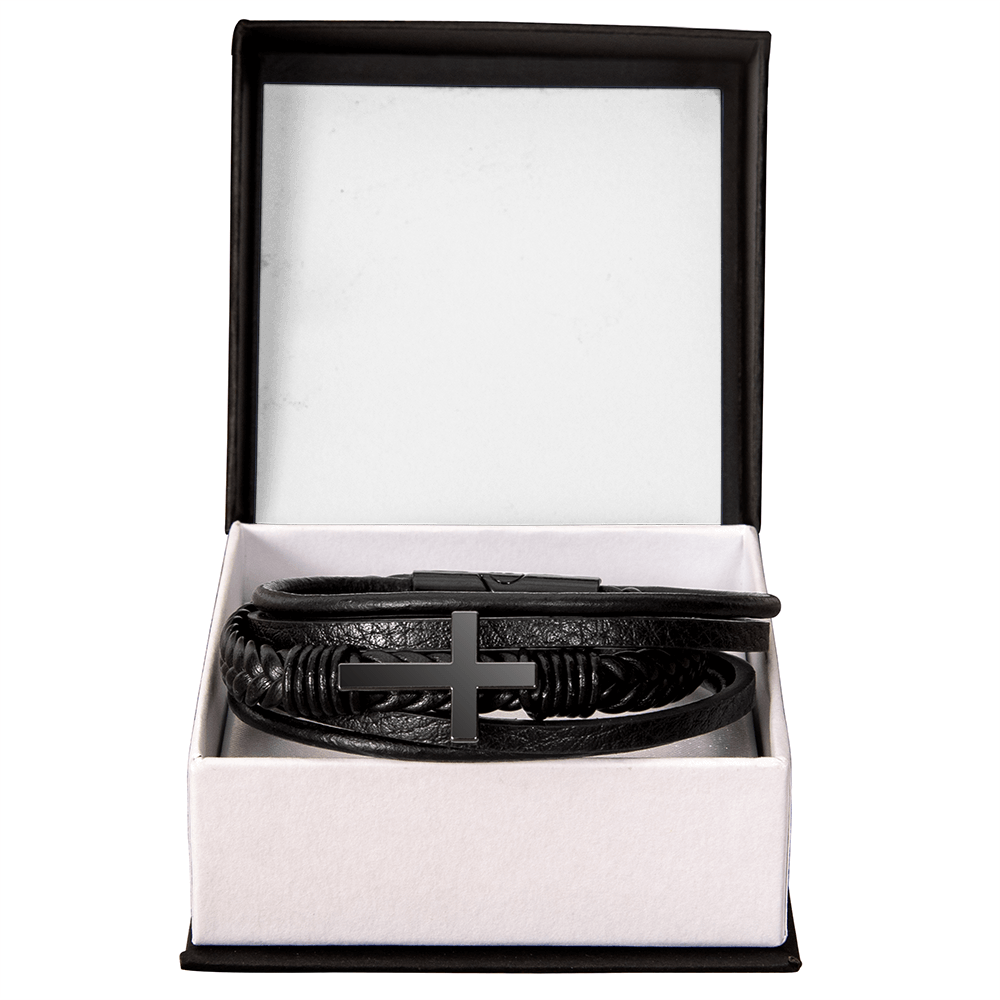 Men's Cross Bracelet — Faith Gift for Him