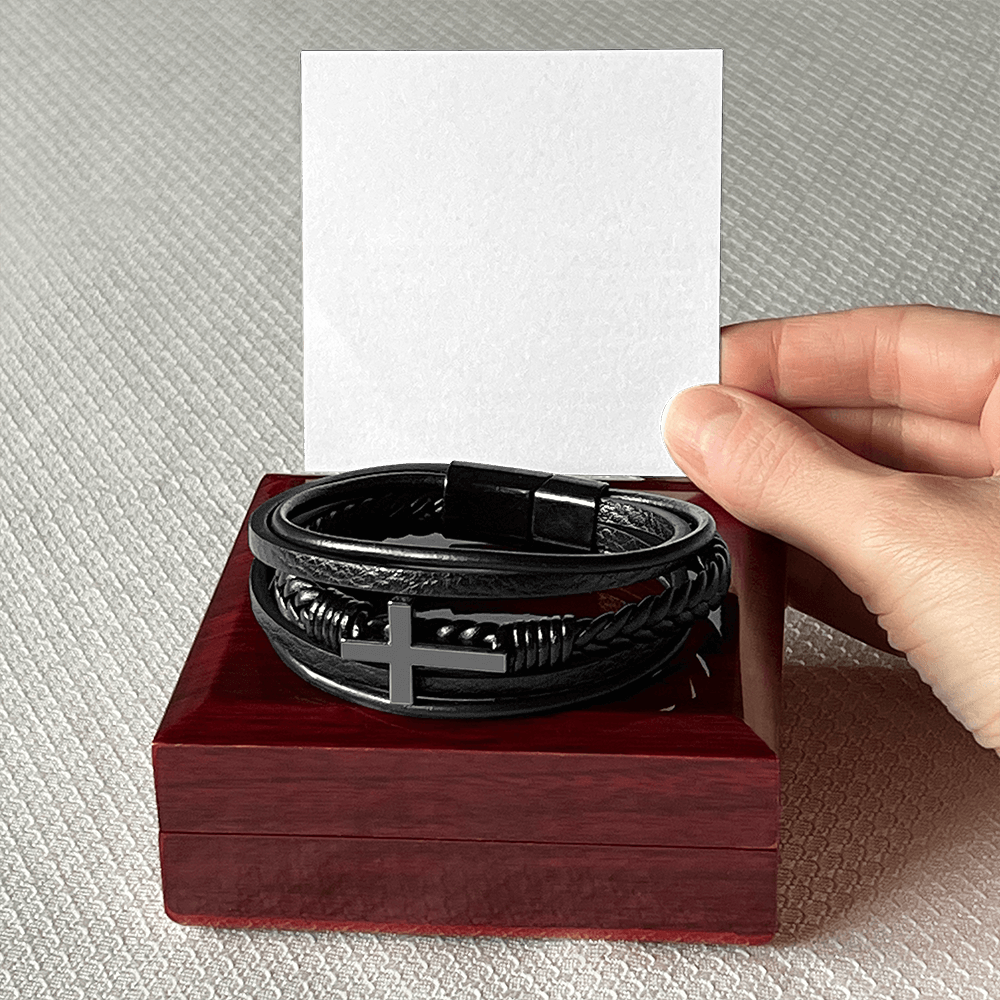 Men's Cross Bracelet — Faith Gift for Him