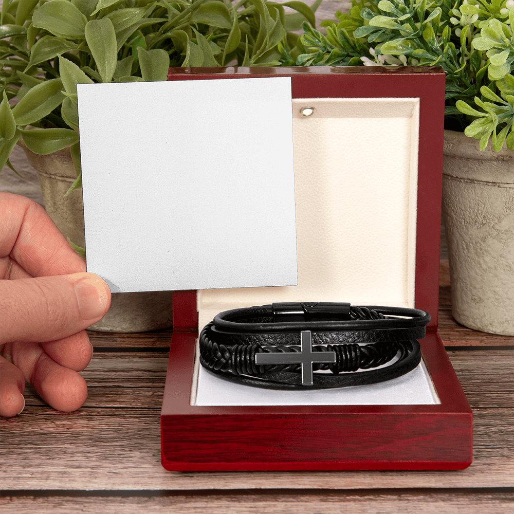 Men's Cross Bracelet — Faith Gift for Him