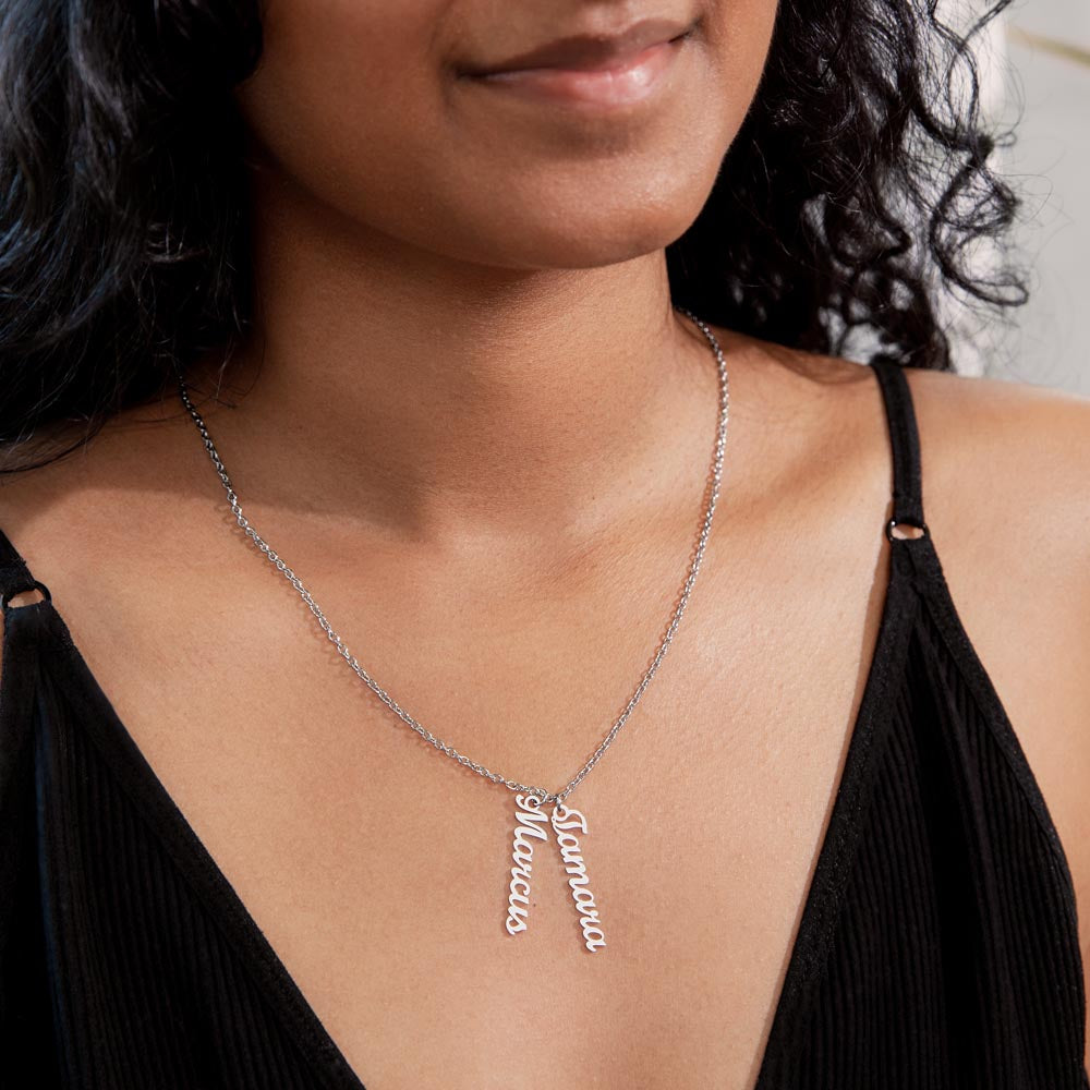 Vertical Name Necklace — Personalized with up to 4 Names