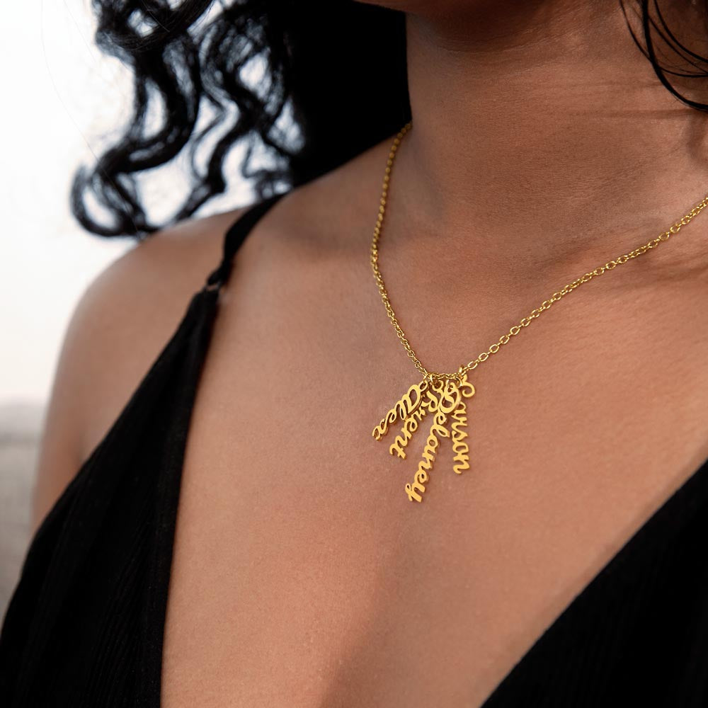 Vertical Name Necklace — Personalized with up to 4 Names