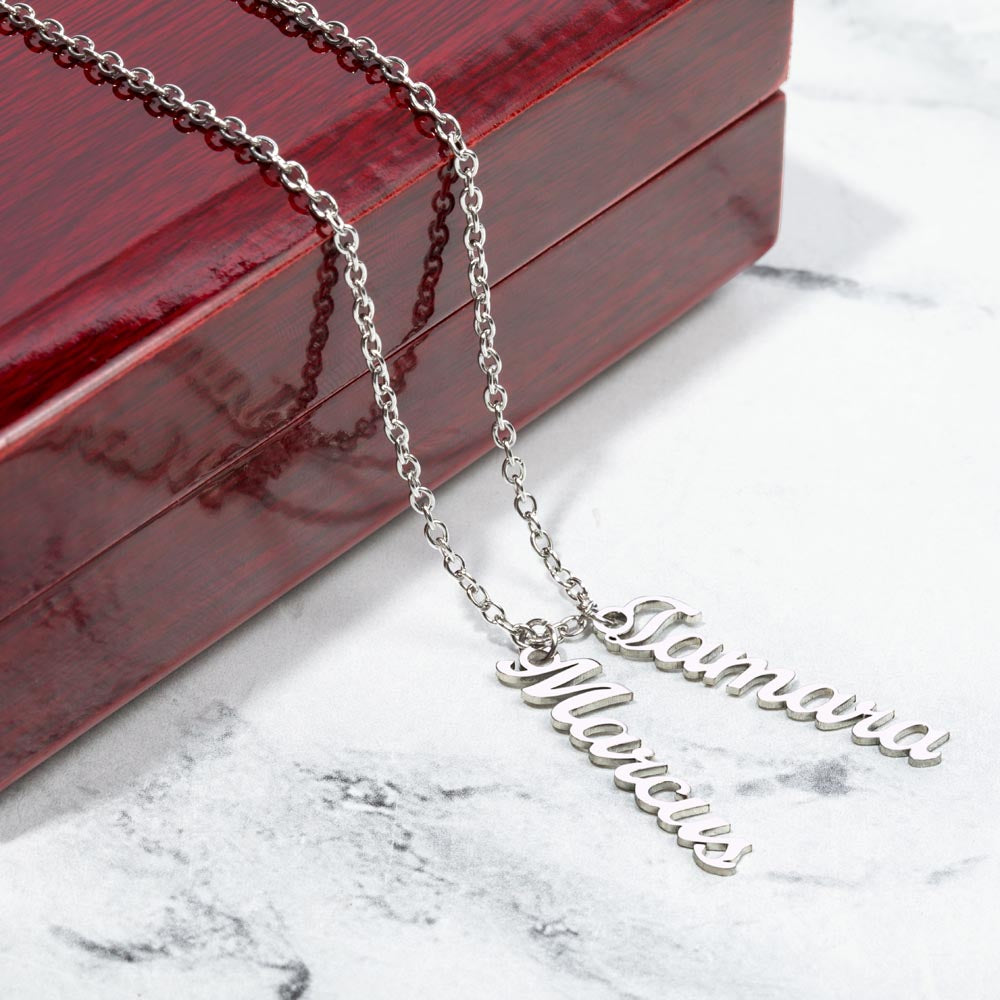 Vertical Name Necklace — Personalized with up to 4 Names
