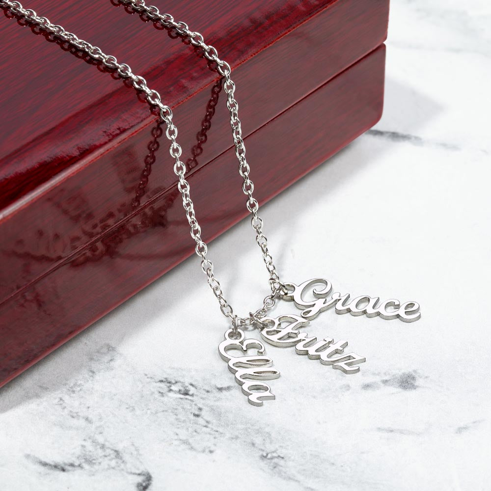 Vertical Name Necklace — Personalized with up to 4 Names