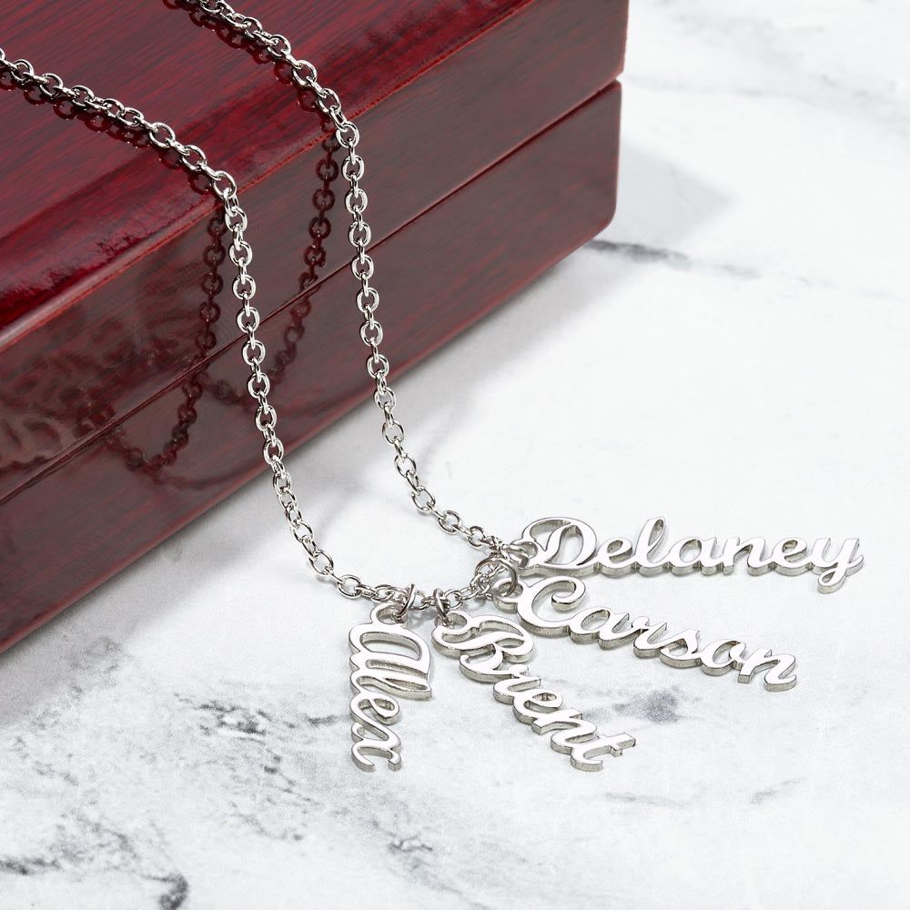 Vertical Name Necklace — Personalized with up to 4 Names