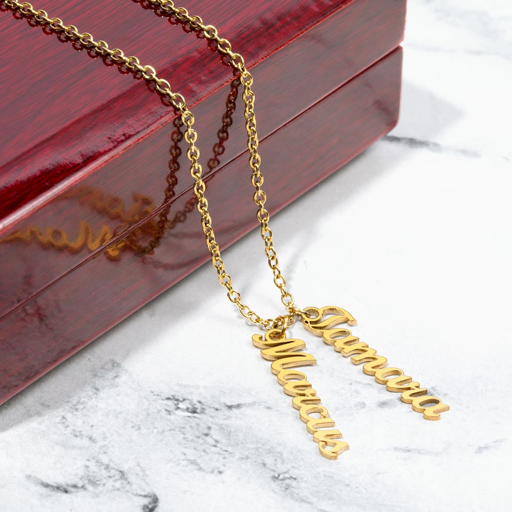 Vertical Name Necklace — Personalized with up to 4 Names