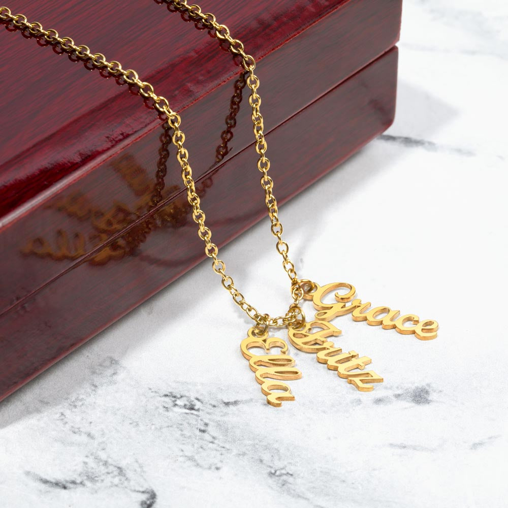 Vertical Name Necklace — Personalized with up to 4 Names