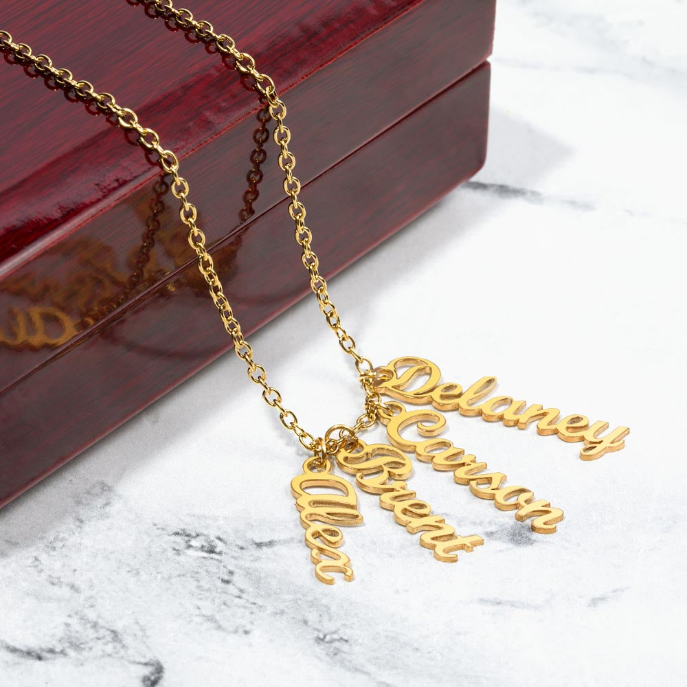 Vertical Name Necklace — Personalized with up to 4 Names