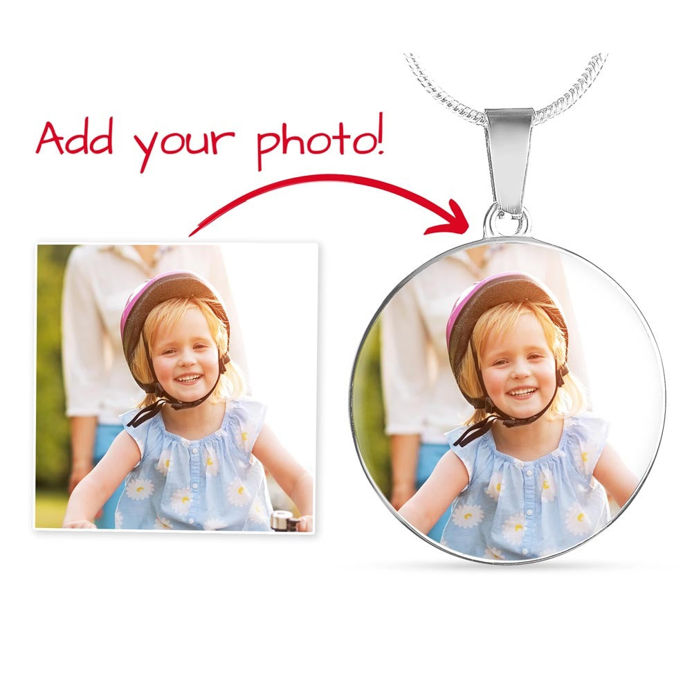 In Loving Memory Photo Necklace — Personalized Circle Pendant