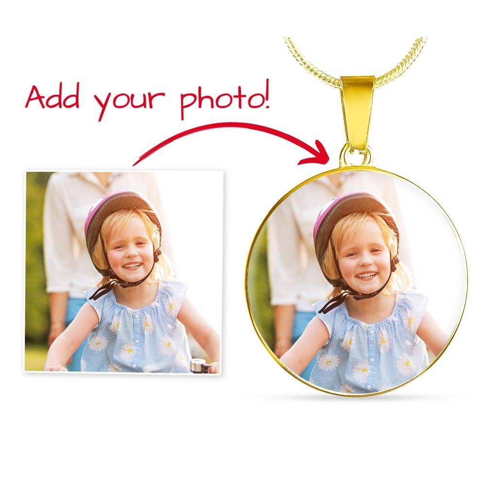 In Loving Memory Photo Necklace — Personalized Circle Pendant