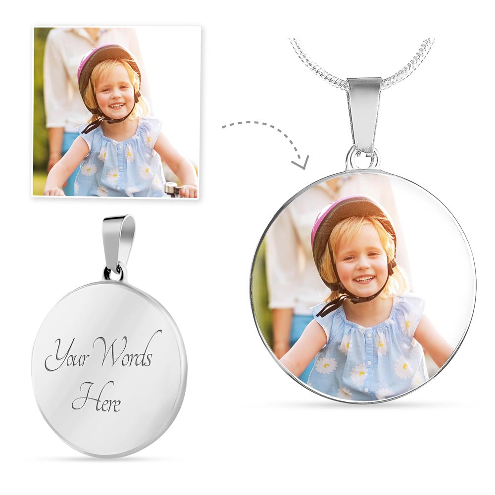 Collar con foto En memoria — Dije circular personalizado