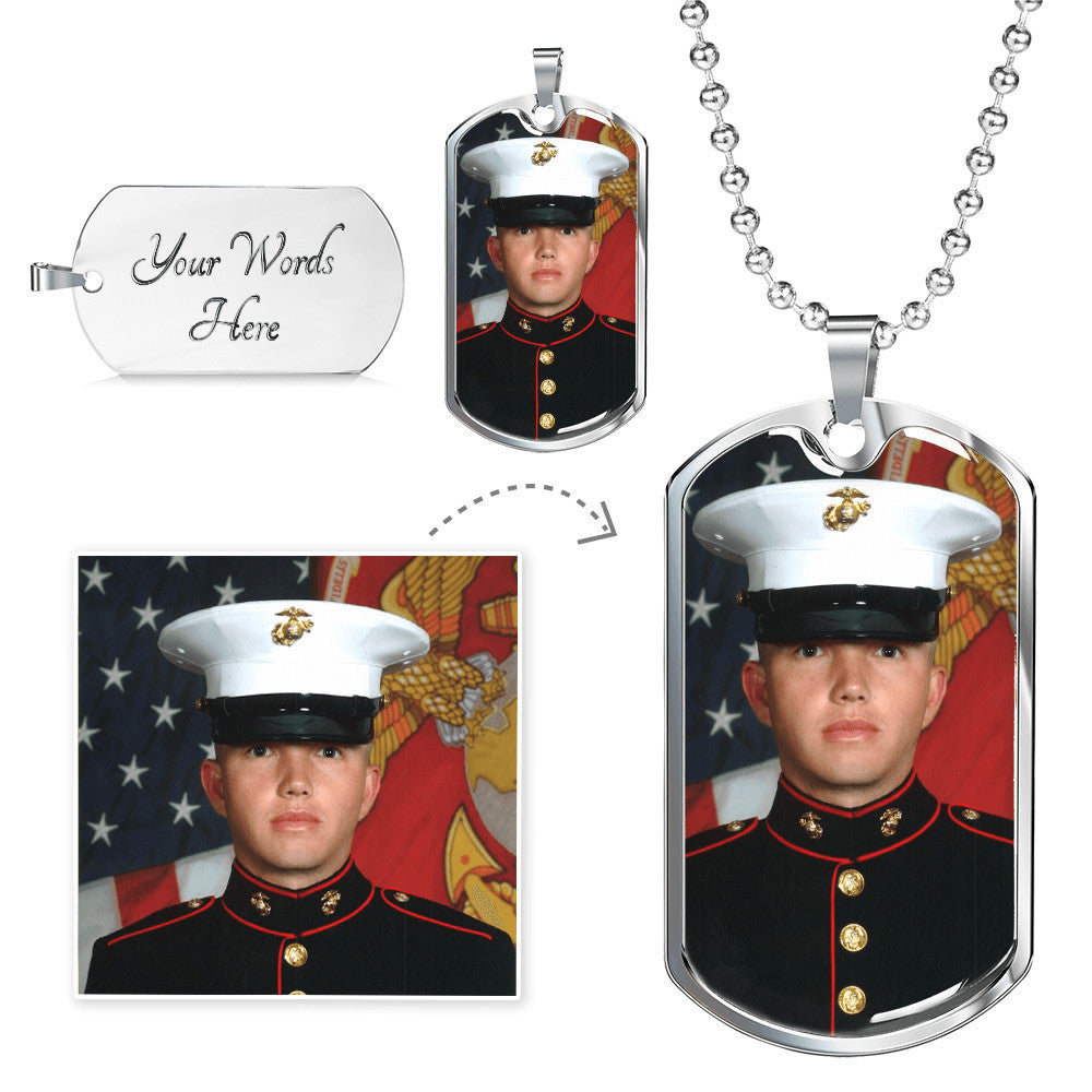 Photo Dog Tag Necklace — Personalized Gift for Him