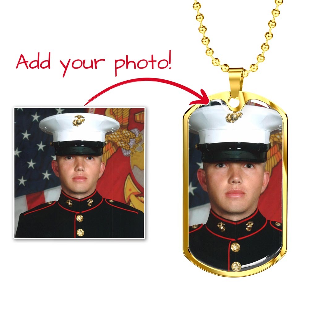 Photo Dog Tag Necklace — Personalized Gift for Him