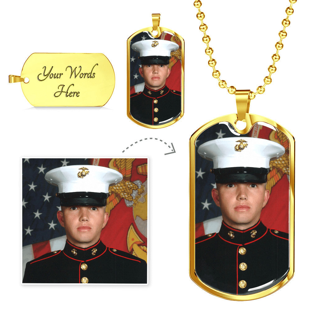 Photo Dog Tag Necklace — Personalized Gift for Him