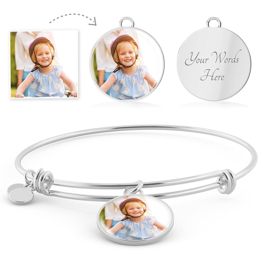 Photo Circle Bangle — Personalized Bracelet for Her