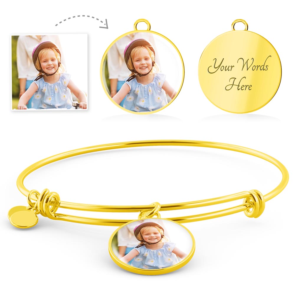 Photo Circle Bangle — Personalized Bracelet for Her